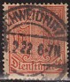 Germany 1920 Numeros 1 Mark Orange Red Scott O10